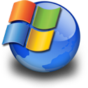 Imagem tipo ilustração de uma janela colorida sobre um globo terrestre azul - logomarca do sistema operacional Windows - marca registrada da Microsoft